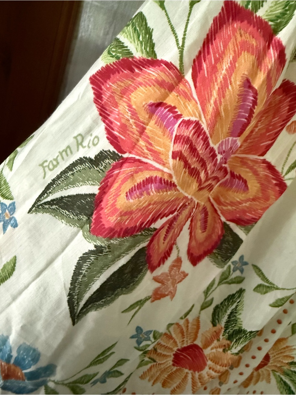 FARM Rio White Mini Dress with Pink & Green Floral - Picture 5 of 10
